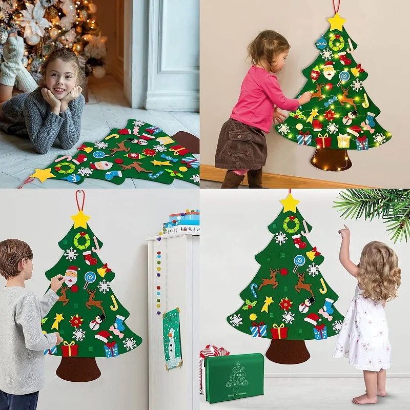 Crianças decorando as próprias árvores